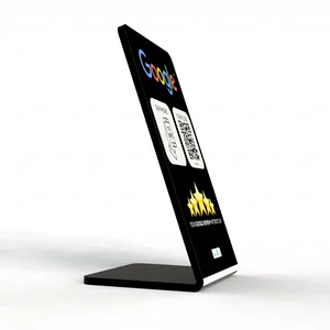 Google Review acrylic stand seen from an angle